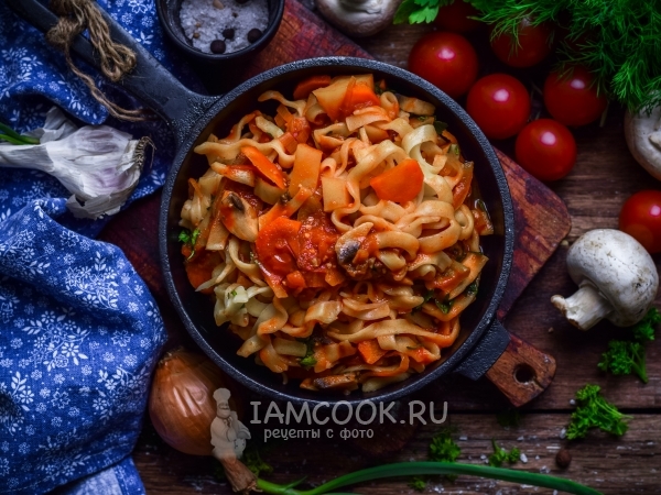 Постный лагман, рецепт с фото