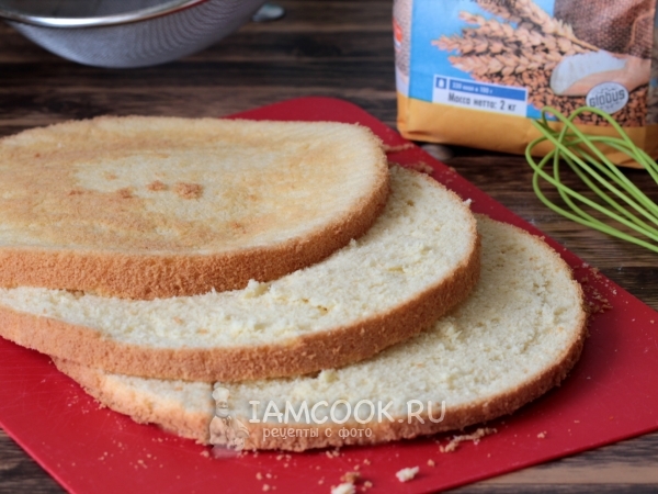 Ванильный бисквит на кипятке, рецепт с фото