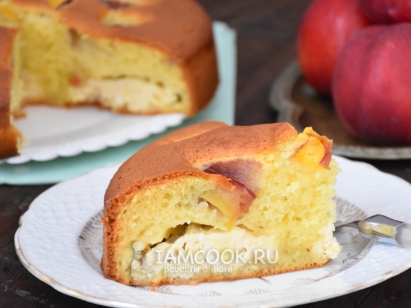 Пирог с рикоттой и нектаринами, рецепт с фото