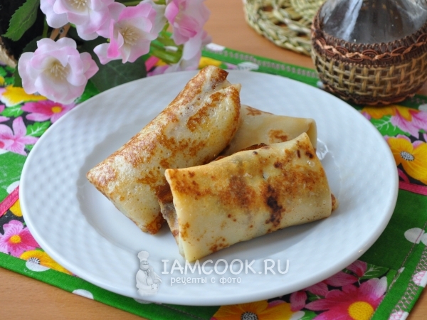 Блины с куриной печенью и кабачком, рецепт с фото