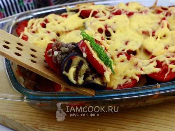 Запеканка из баклажанов с фаршем, рецепт с фото