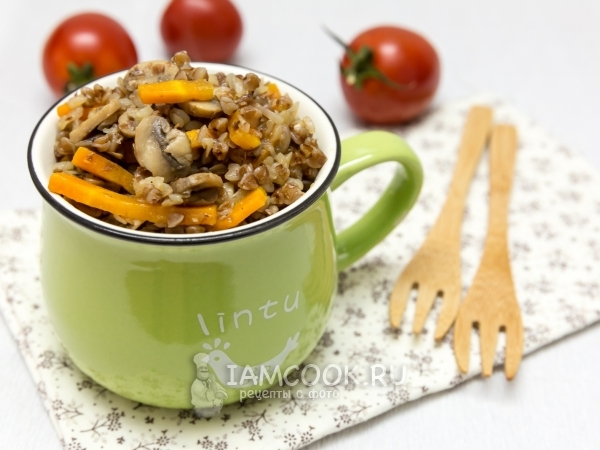 Постная гречка с грибами, рецепт с фото