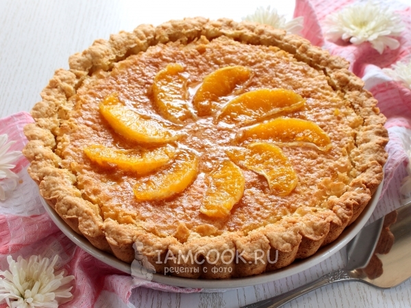 Песочный пирог с апельсинами, рецепт с фото