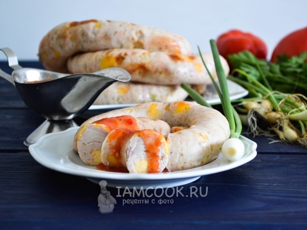 Домашняя колбаса из индейки, рецепт с фото