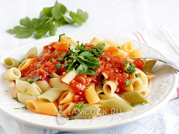 Макароны с томатной пастой, рецепт с фото