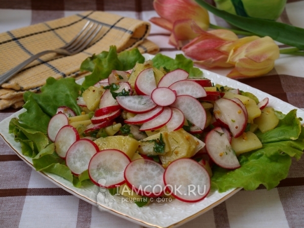 Картофельный салат с редисом, рецепт с фото