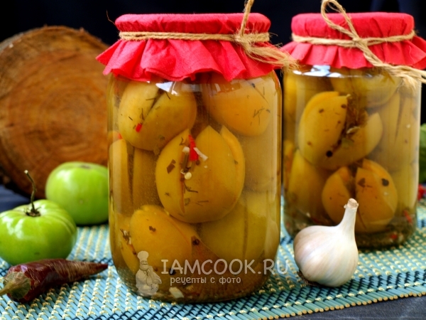 Фаршированные зелёные помидоры на зиму по-грузински, рецепт с фото