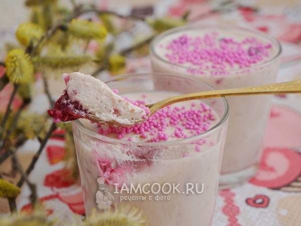 Творожное желе с вишней, рецепт с фото