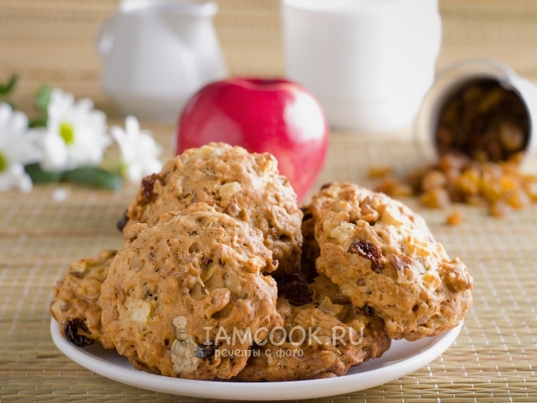 Печенье овсяное с яблоками, рецепт с фото