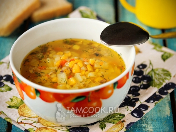 Суп с консервированной кукурузой, рецепт с фото