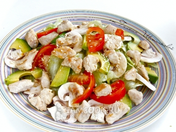 Салат из индейки с грибами, рецепт с фото