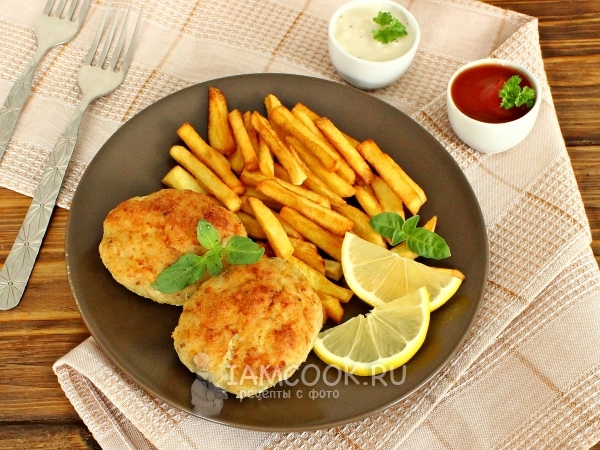 Котлеты из минтая в духовке, рецепт с фото