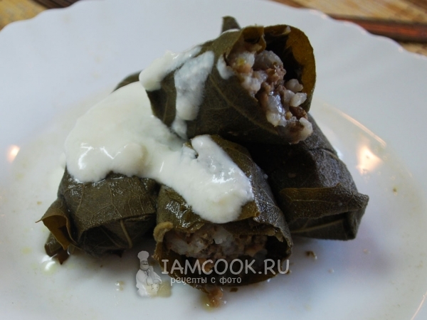 Долма в виноградных листьях, рецепт с фото