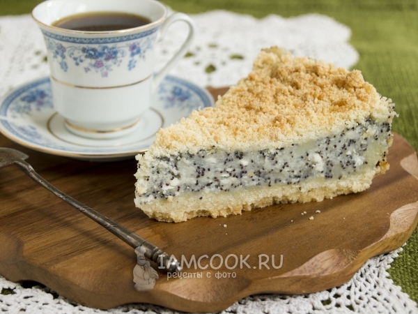 Пирог с творогом, маком и манной крупой, рецепт с фото