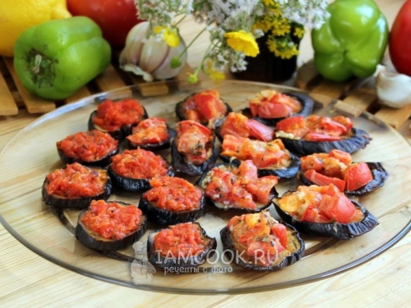 Баклажаны с помидорами и чесноком, рецепт с фото