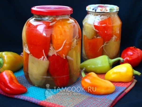Болгарский перец с капустой на зиму, рецепт с фото
