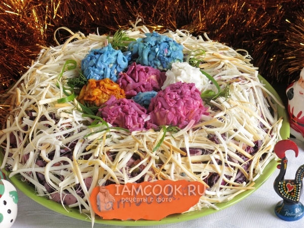 Салат «Гнездо с яйцами», рецепт с фото