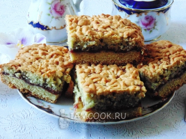 Пирог тертый на сметане, рецепт с фото