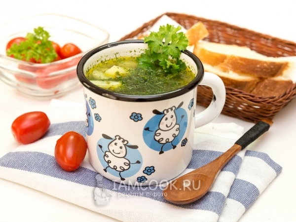 Суп с куриными фрикадельками и шпинатом, рецепт с фото