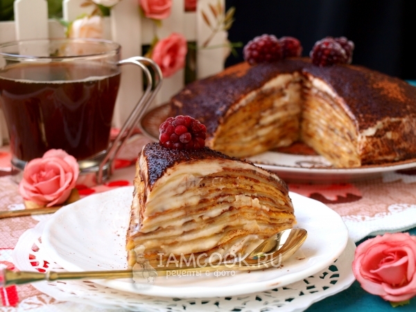 Блинный торт тирамису, рецепт с фото