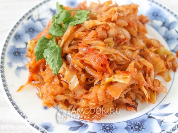 Тушеная капуста с паприкой, рецепт с фото