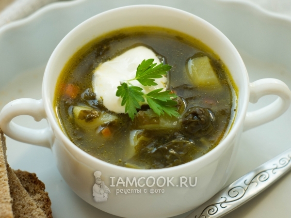 Зелёный борщ без мяса, рецепт с фото