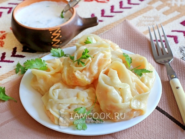 Постные манты с тыквой, рецепт с фото