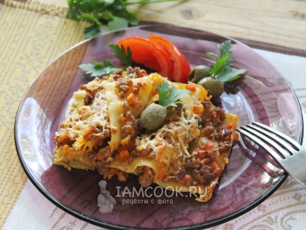 Мясная лазанья, рецепт с фото