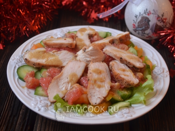Салат с курицей и грейпфрутом, рецепт с фото
