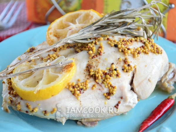 Запеченная куриная грудка с лимоном и розмарином, рецепт с фото