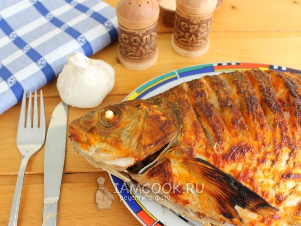 Лещ с гречкой, запеченный в духовке, рецепт с фото