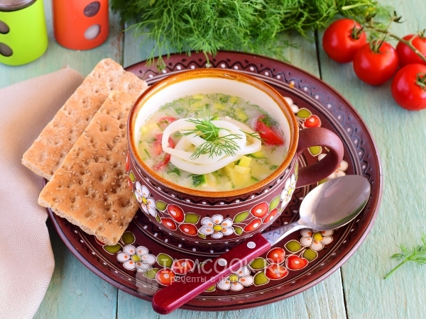 Средиземноморская окрошка, рецепт с фото