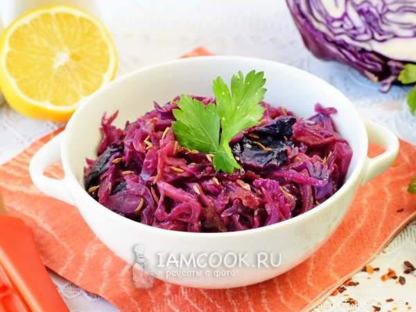 Тушеная краснокочанная капуста по-чешски, рецепт с фото