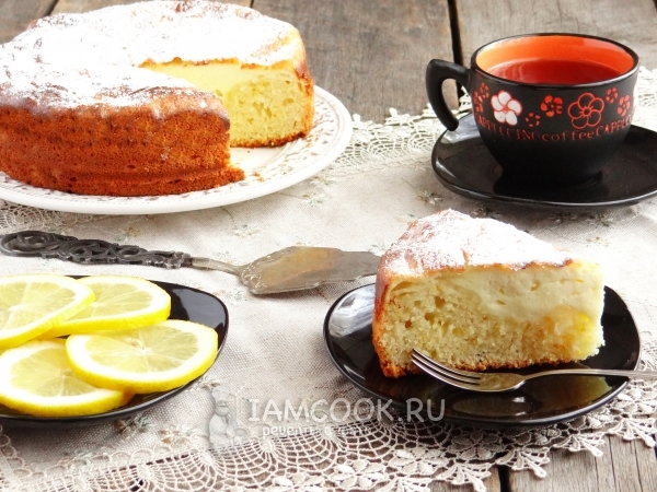 Лимонный пирог с творожным сыром, рецепт с фото