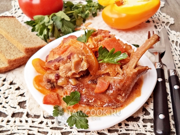 Тушеный кролик с капустой, рецепт с фото