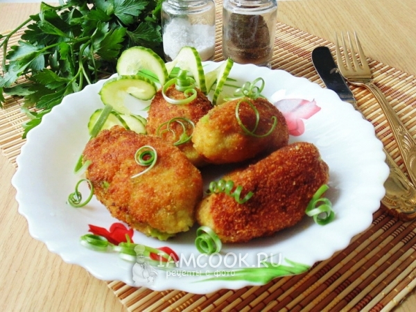 Зразы из рыбы с зеленым горошком, рецепт с фото