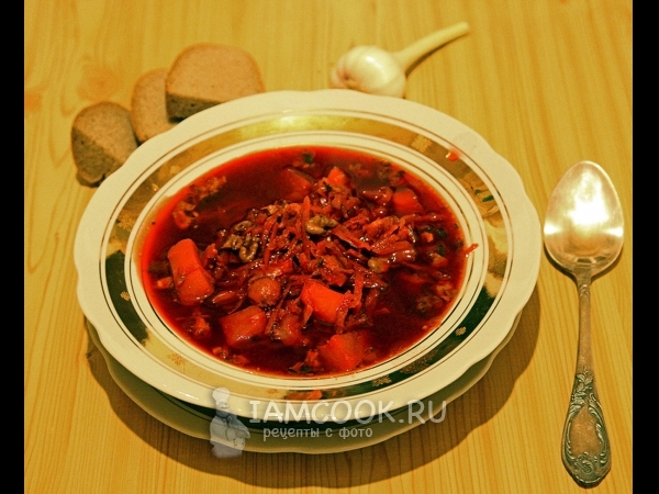 Красный борщ с вишней, рецепт с фото