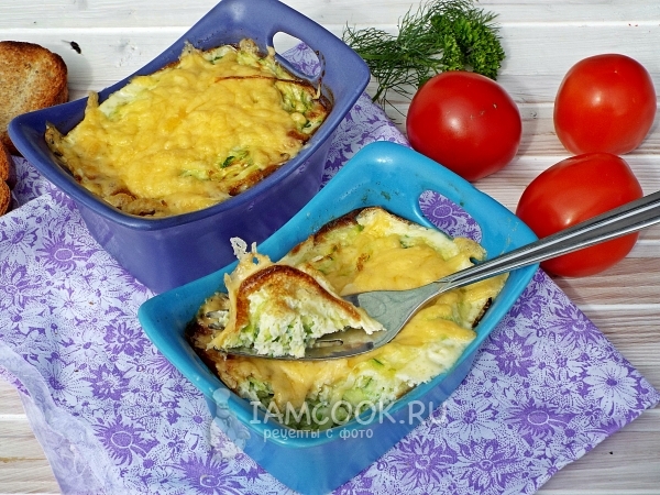 Омлет с кабачком в духовке, рецепт с фото
