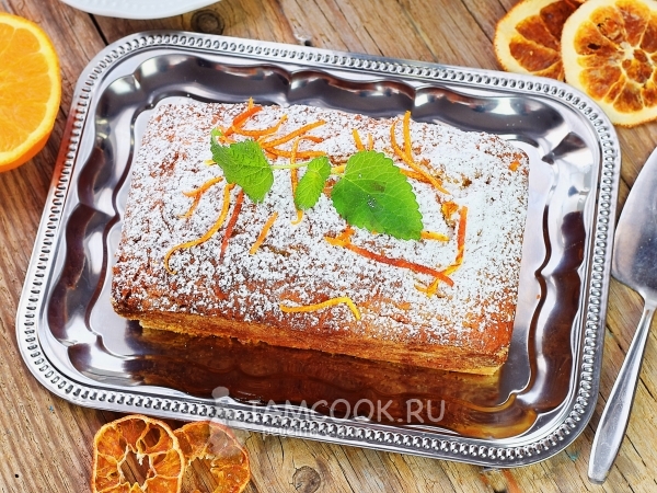 Постный апельсиновый кекс, рецепт с фото