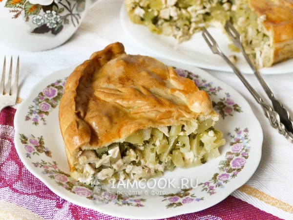 Курник с курицей и картошкой, рецепт с фото