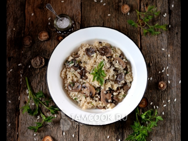 Постное ризотто с грибами, рецепт с фото