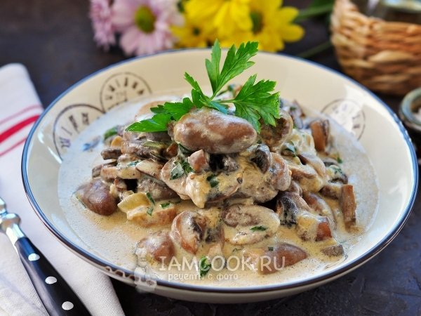 Куриные сердечки с грибами, рецепт с фото