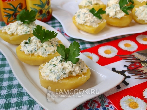 Картофельные лодочки с творогом, рецепт с фото