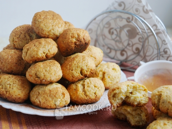 Творожное печенье с овсяными хлопьями и апельсином, рецепт с фото