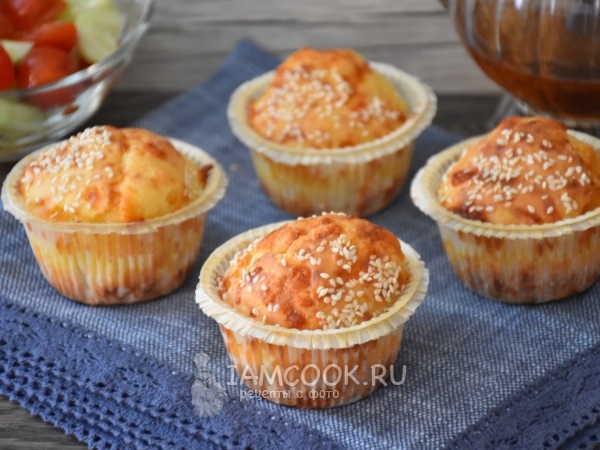 Сырные маффины на кефире, рецепт с фото