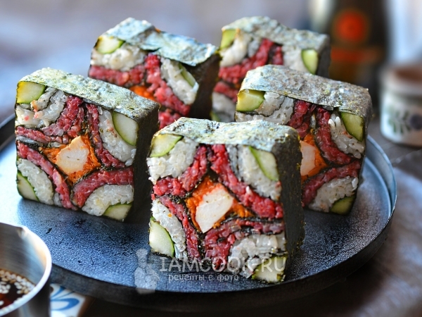 Роллы «Сложная мозаика», рецепт с фото