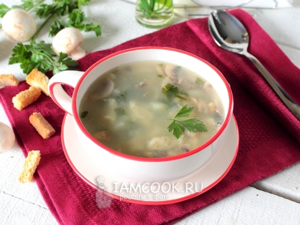 Суп из фасоли и шампиньонов в мультиварке, рецепт с фото