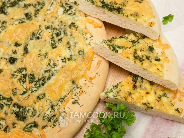 Лепешка с сыром и зеленью, рецепт с фото