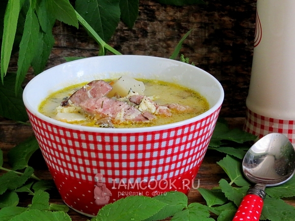 Суп с колбасой и яйцом, рецепт с фото