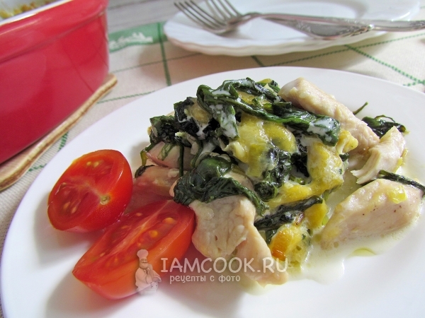 Курица со шпинатом, рецепт с фото
